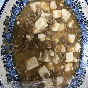 麻婆豆腐の素に♪ひき肉プラスのボリューム麻婆豆腐